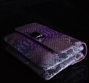 Chanel Snake Leather Violet Handbag
