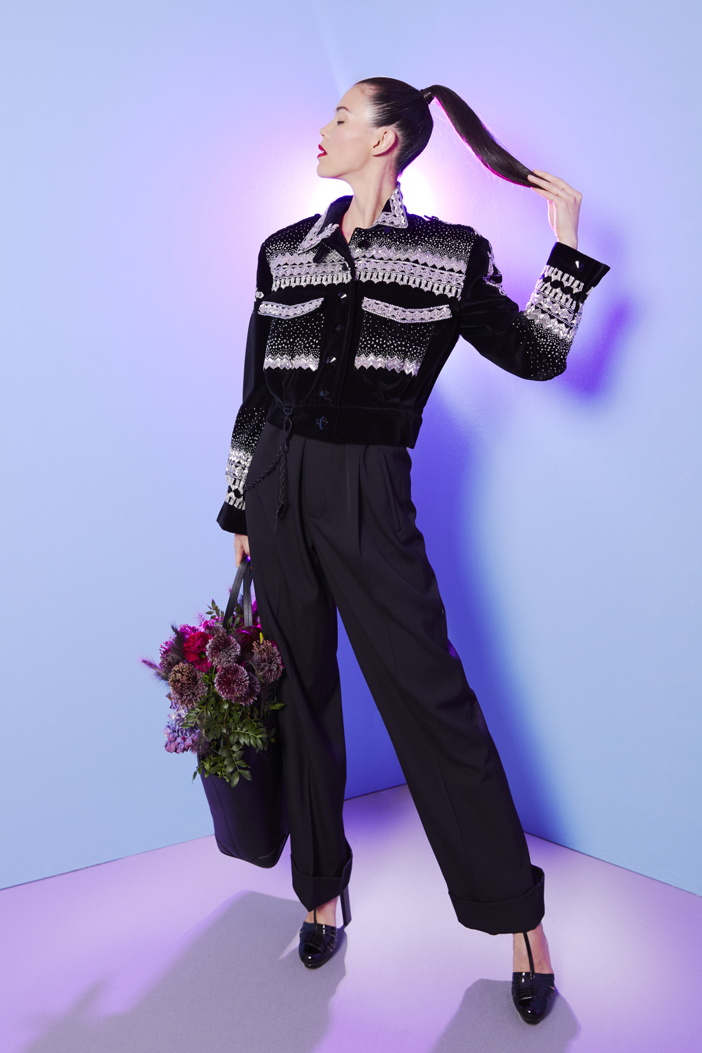 Julien Fournié haute couture tuxedo look, first shield