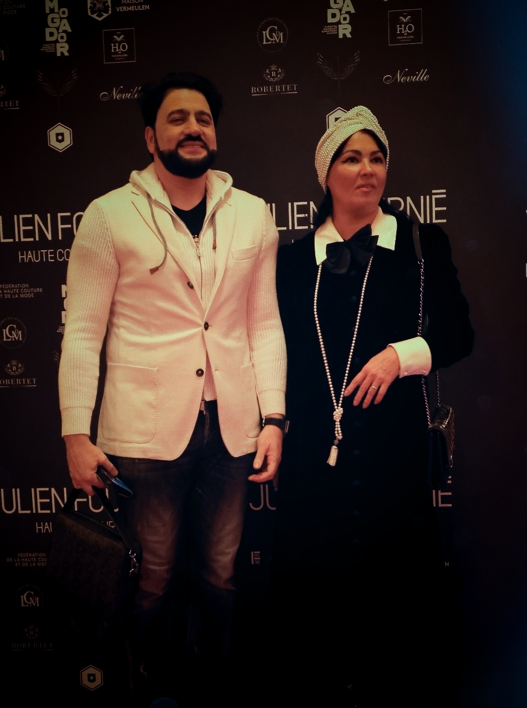 Anna Netrebko and Yusif Eyvasov at the First Vamps Haute Couture show