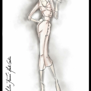 DESSIN RÉALISÉ PAR JULIEN FOURNIÉ D'UNE ROBE HAUTE COUTURE haute couture