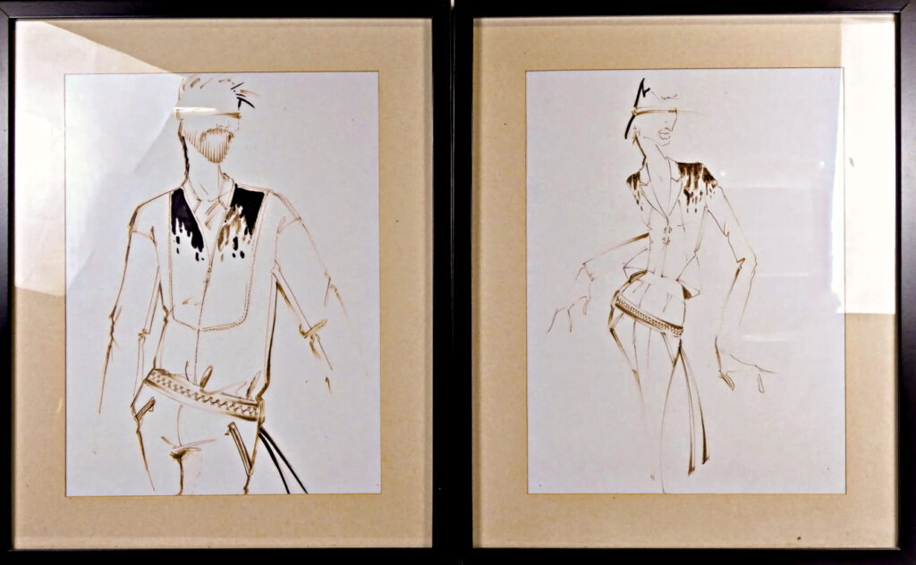 Deux croquis de mode réalisés par Julien Fournié en vente aux enchères vendredi 29 novembre croquis de mode