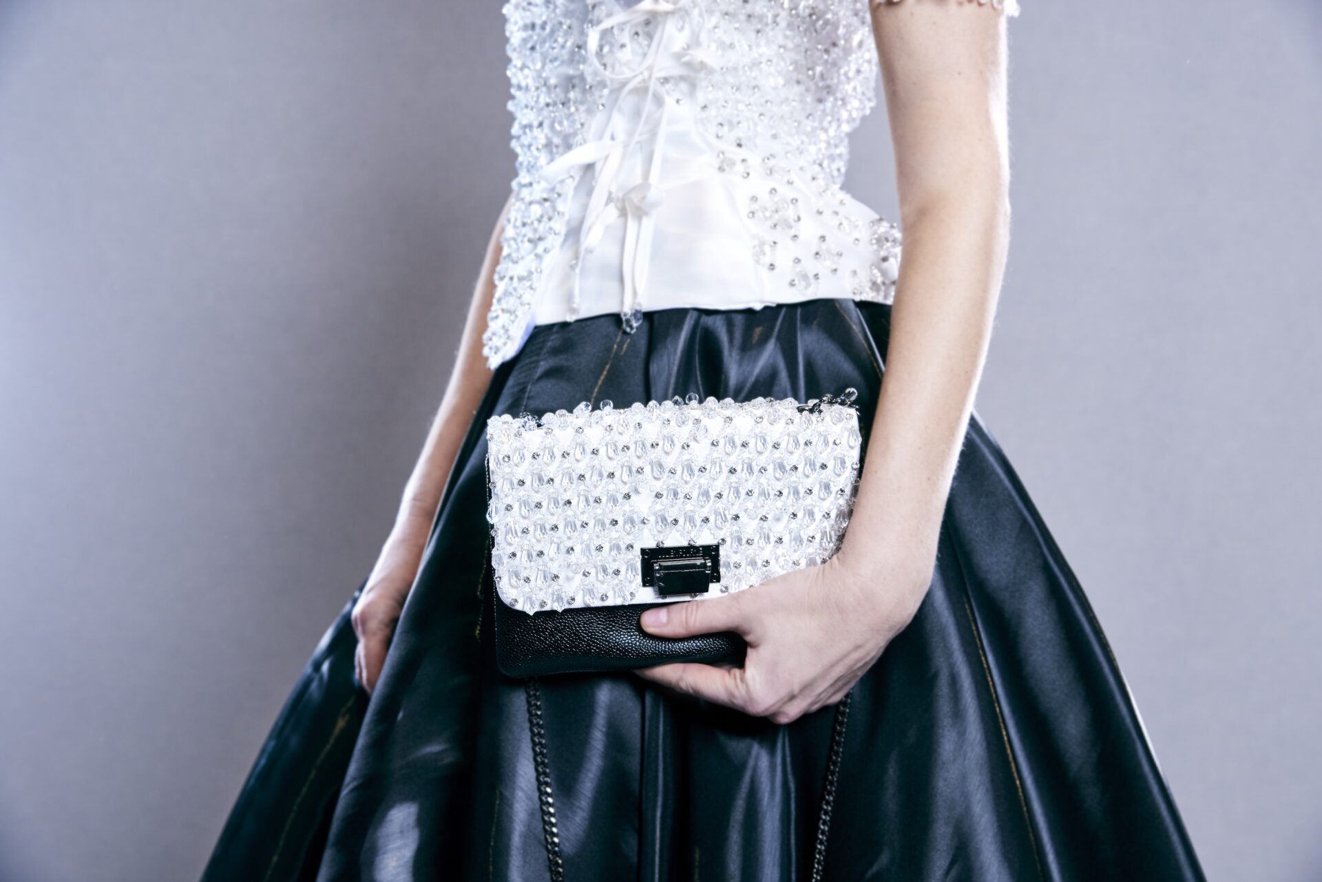 Sac Premier Cristal en cuir brodé de cristaux – sac Haute Couture Julien Fournié