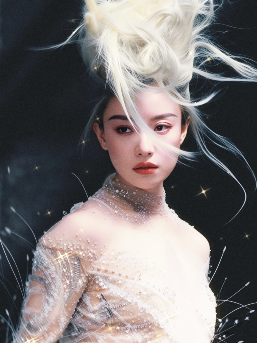 NiNi (倪妮) en Julien Fournié Haute Couture dans Kinfolk