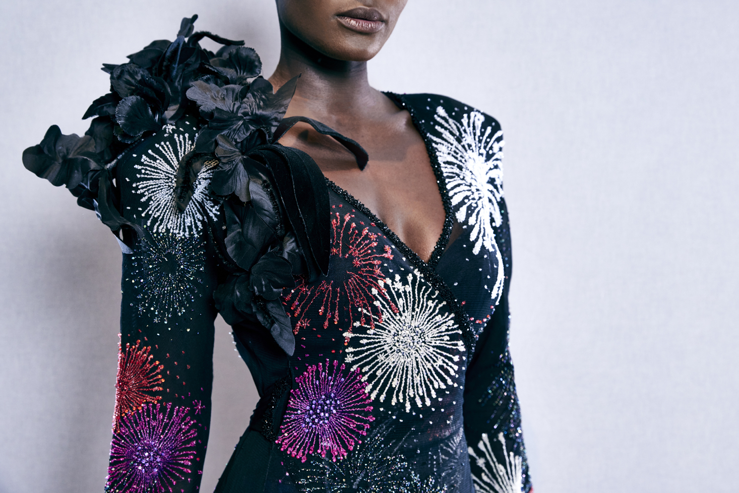 robe haute couture Détail de la Robe feu d'artifice de la collection First Misfits