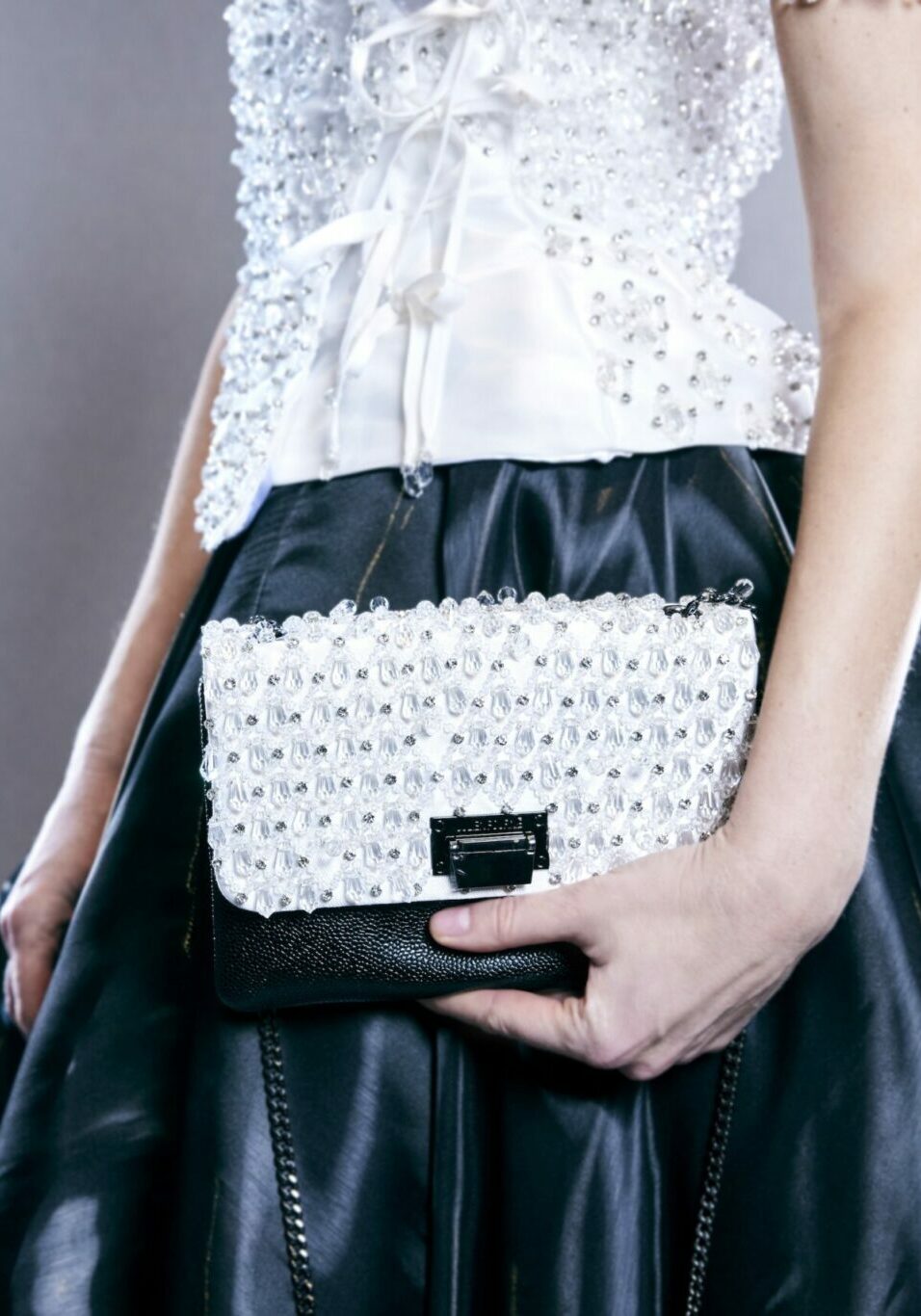 Sac Premier Cristal en cuir brodé de cristaux – sac Haute Couture Julien Fournié